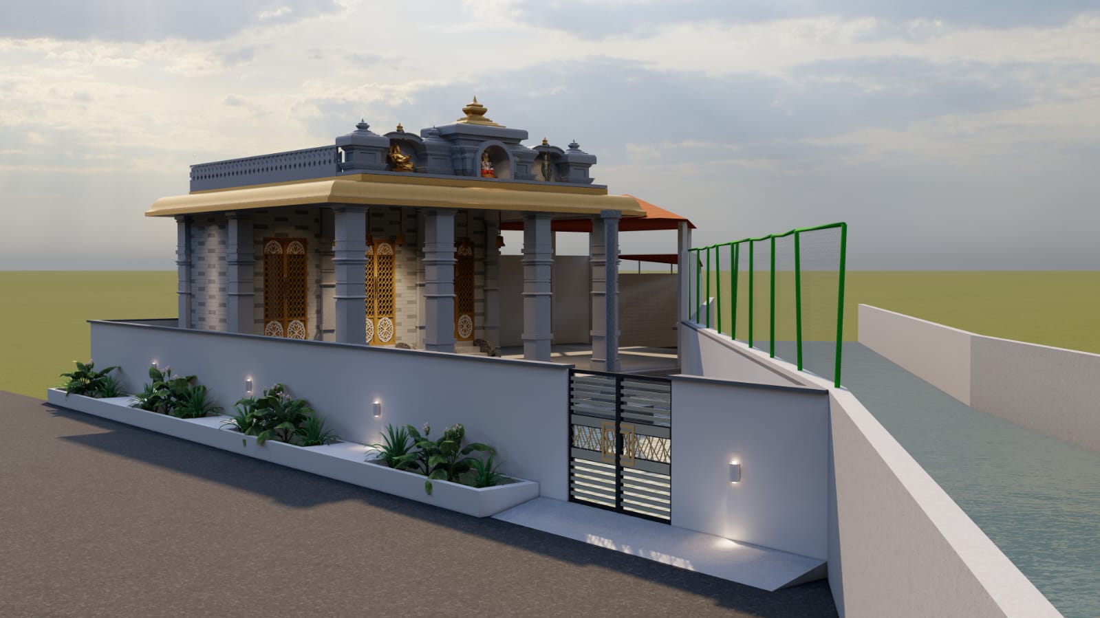 Sri Krishna Garden Temple - Artist Rendering